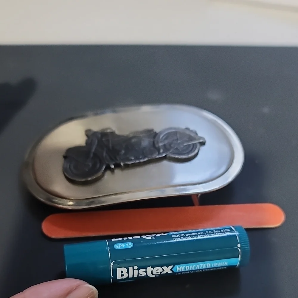 Silver Motorcycle Belt Buckle